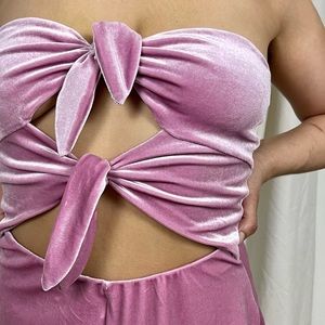 Urban Outfitters Maddie Velvet Tie Front Romper